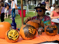 Pumpkin decorating at Marina Spooktacular