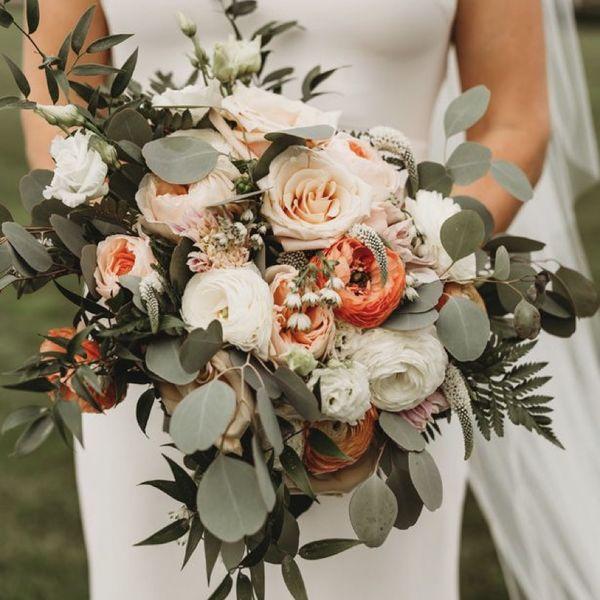 Hint of Peach Bridal Bouquet