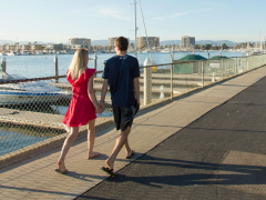 Burton Chace Park has a paved path along the perimeter.