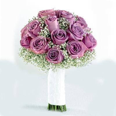 Purple & White Bridal Bouquet
