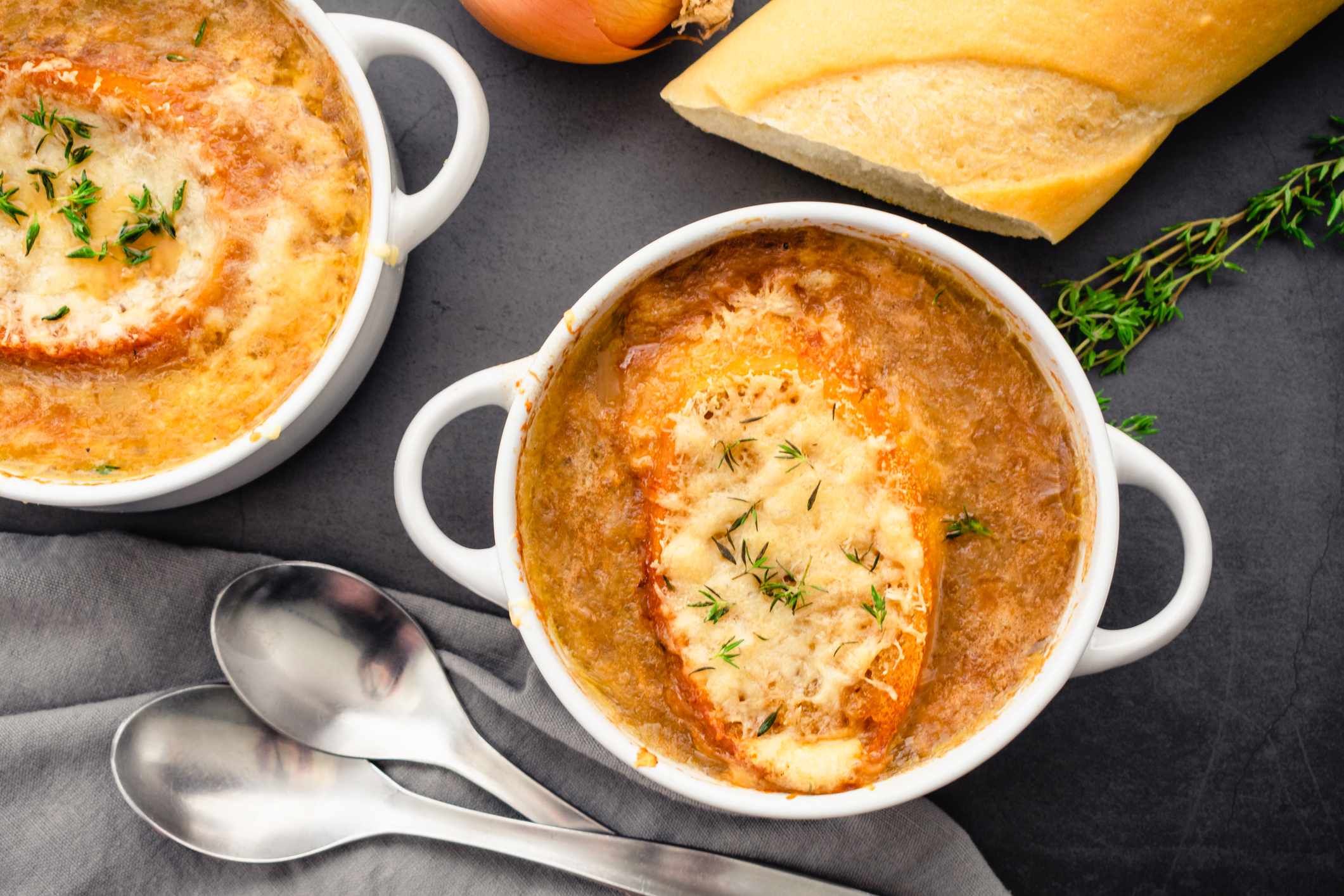 Bowl of french onion soup