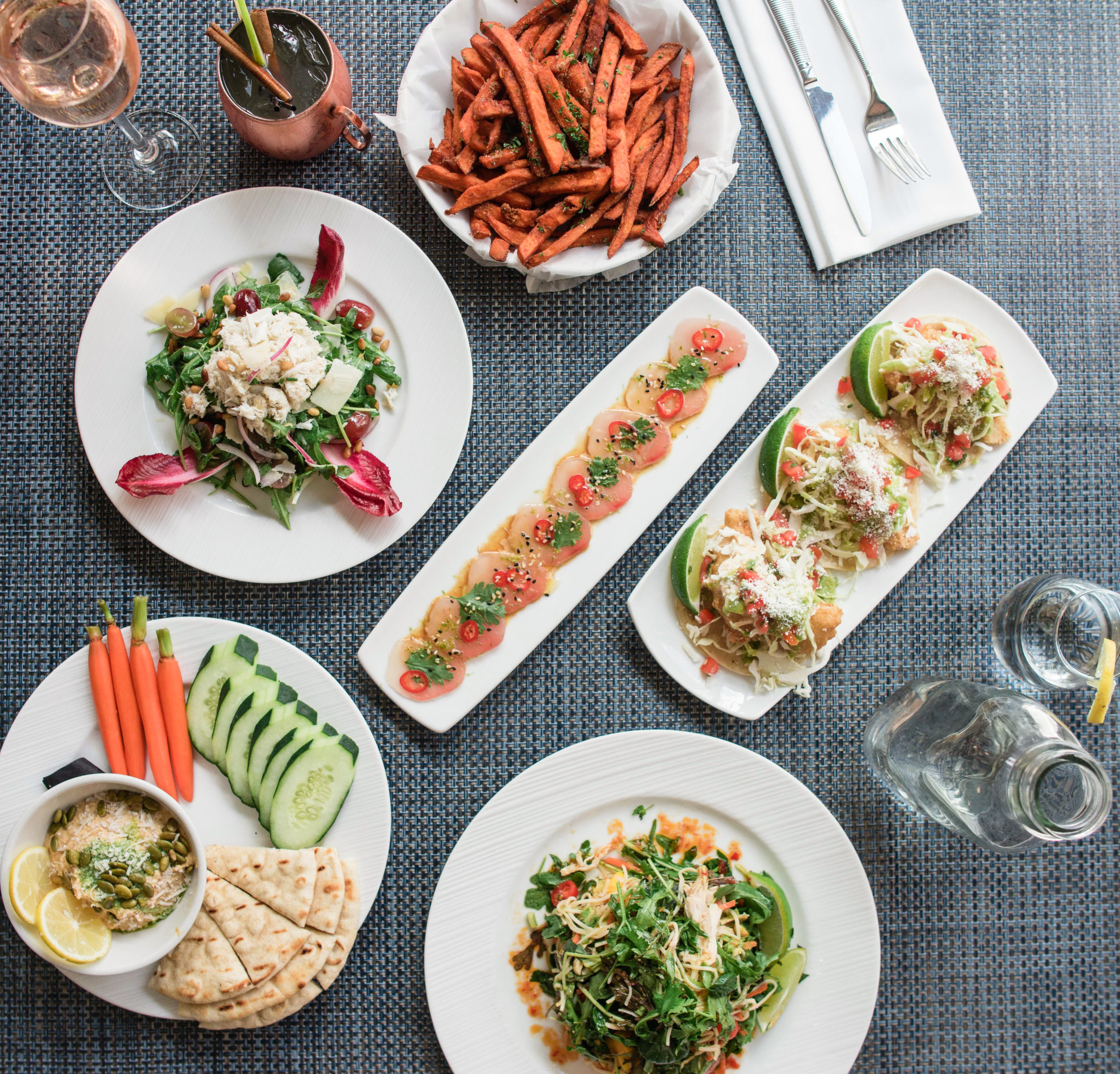 Dishes of food on a table