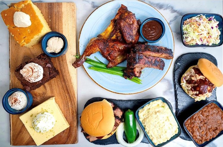 BBQ spread on a table