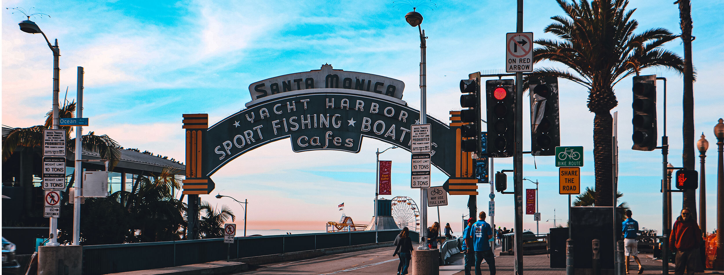 Santa Monica Pier entrance and sign