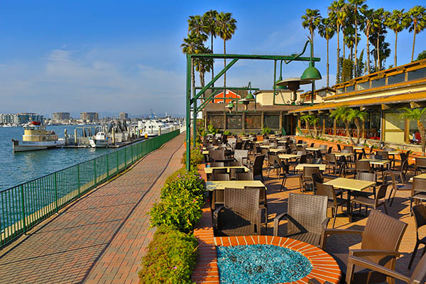 outdoor patio at marina